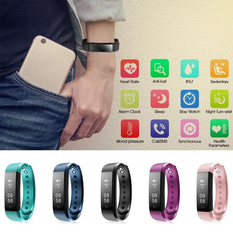 Смарт-браслет ID115HR, Bluetooth, браслет, пульсометр, трекер, фитнес-часы, смарт-браслет, водонепроницаемый браслет для Mpow