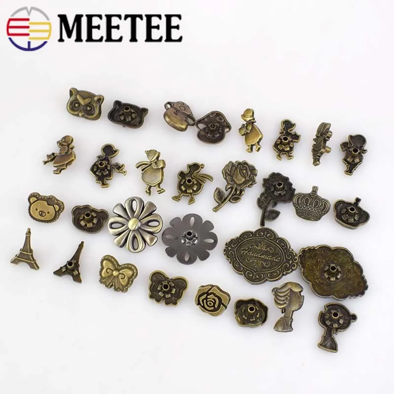 Meetee 10 Набор 10-28 мм Скрытая металлическая кнопка для одежды застежка пальто кнопки DIY Пришивание кнопок аксессуары для одежды D1-1