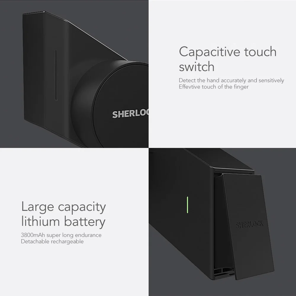 

Sherlock S2 Wireless Electric Lock Fingerprint+Password Smart Door Locking For Home Keyless Integration Lock Bluetooth Control