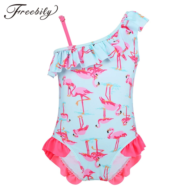 Детский купальный костюм с фламинго для маленьких девочек Лидер продаж 2019