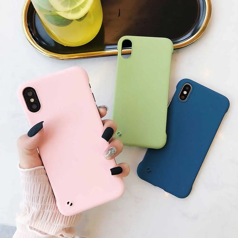 Яркие цвета ультратонкие Безрамное кольцо дизайн Матовые чехлы для iphone 8 6S 7 Plus X XS