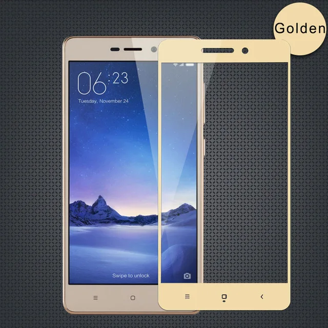 Gold Полное покрытие из закаленного стекла для Xiaomi Redmi 3 S 3 S, защита экрана телефона для Xiaomi Redmi 3 Pro Redmi 3 S 5,", защитная пленка - Цвет: Gold