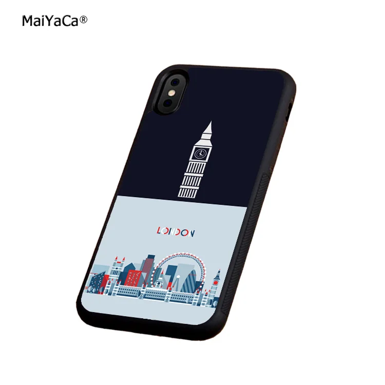 Лондон Мягкая силиконовая окантовкка мобильный телефон чехол для apple iPhone x 5s SE 6 6s