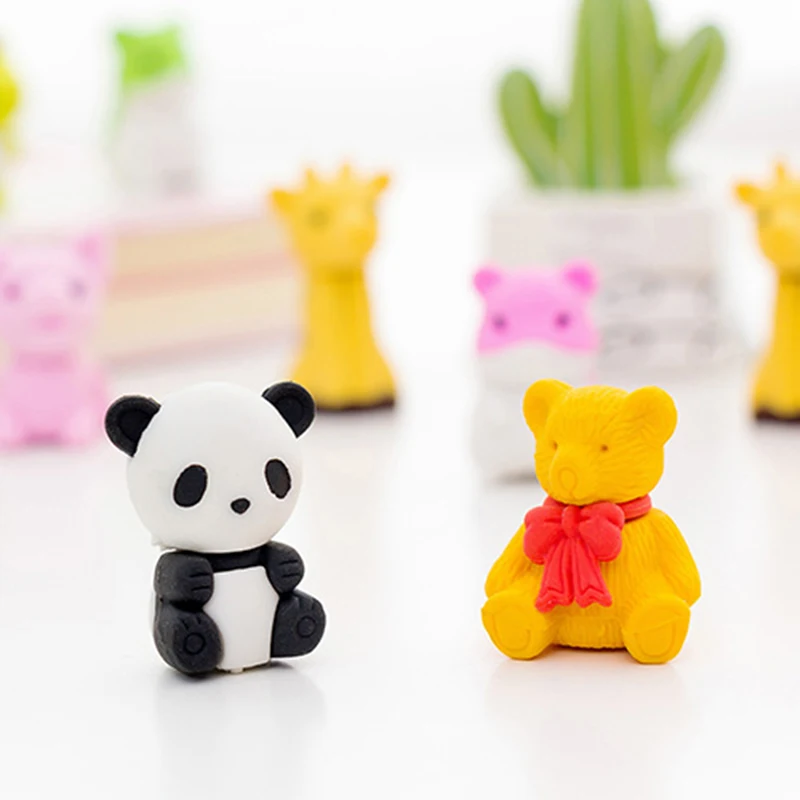 4 шт./кор. Творческий Panda Лягушка Животных предусмотрена ластик для школы канцелярские принадлежности призы, подарки для продвижения школьные канцелярские принадлежности