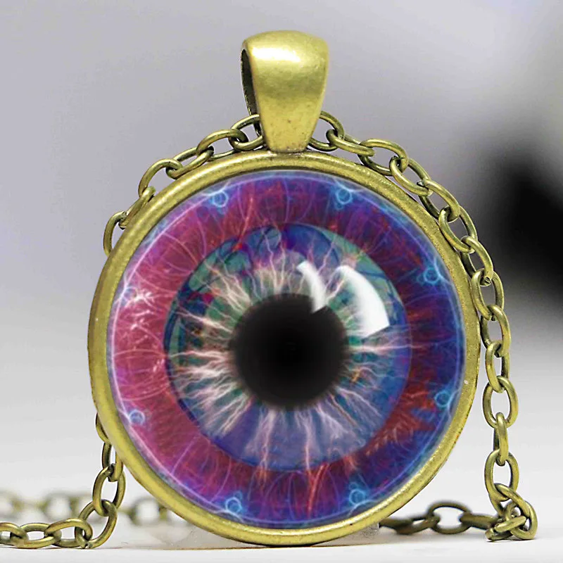 Ожерелье Tesla's Eye фрактал кабошон стеклянная подвеска цепочка|pendant necklace|chain
