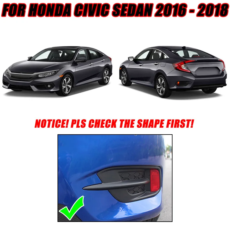 Для Honda Civic 10 поколения 2016 2017 2018 хромированная зеркальная крышка бампера