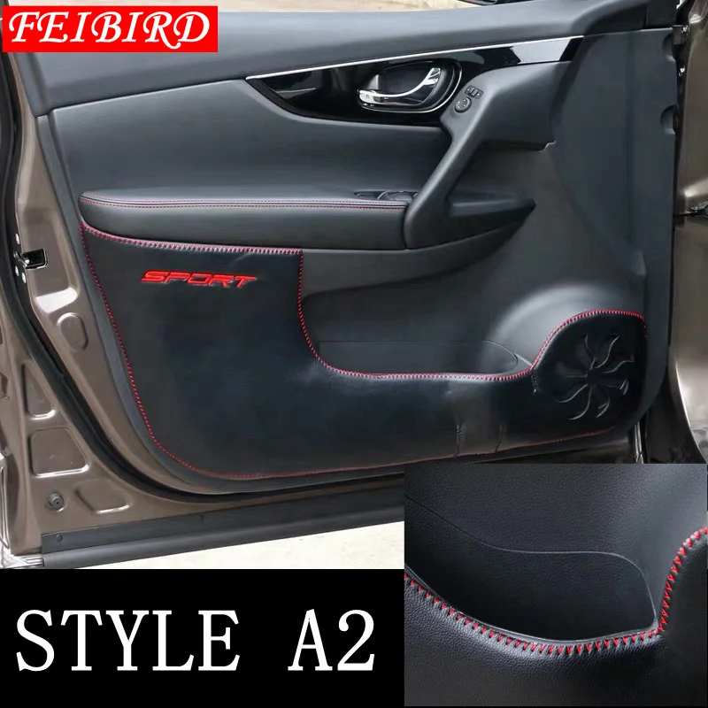 A2 Автомобильная Внутренняя дверь анти Kick Pad Коврик декоративная накладка/Внутренняя защита комплект Подходит для Nissan Qashqai J11 - Название цвета: A2