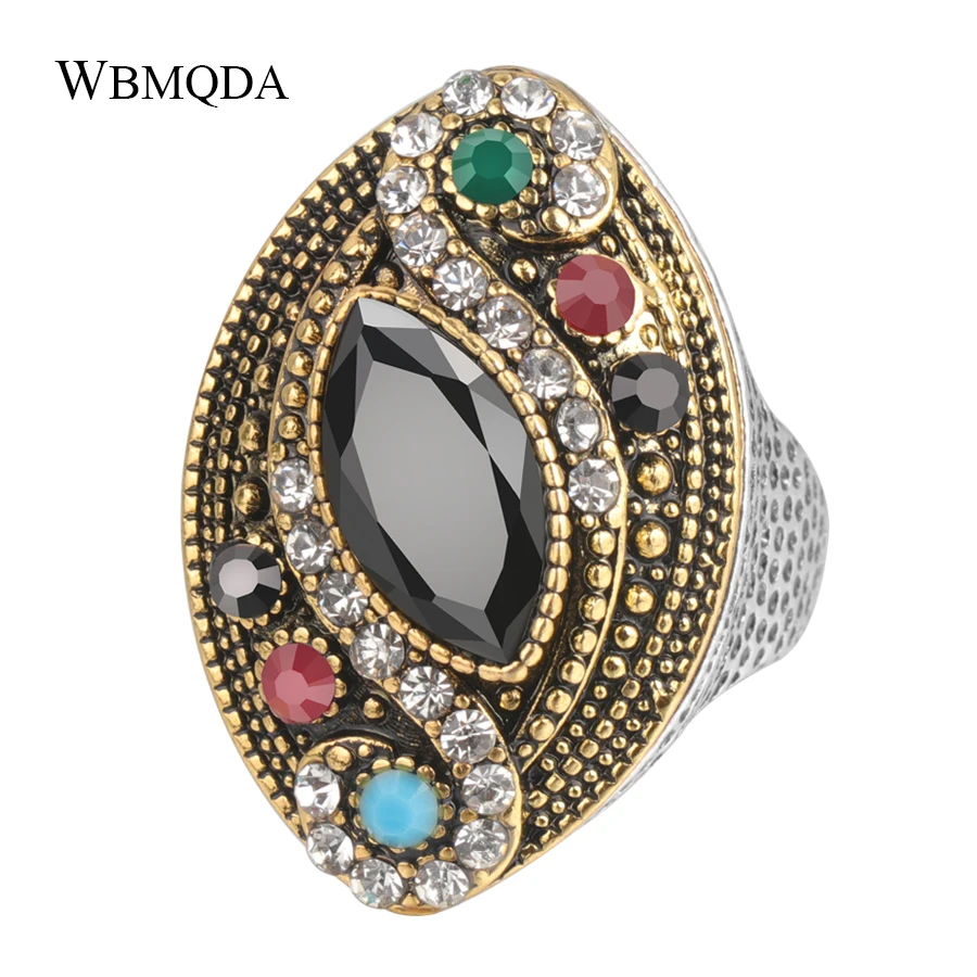 Роскошное большое Золотое кольцо Wbmqda из Дубая мозаичные красочные свадебные