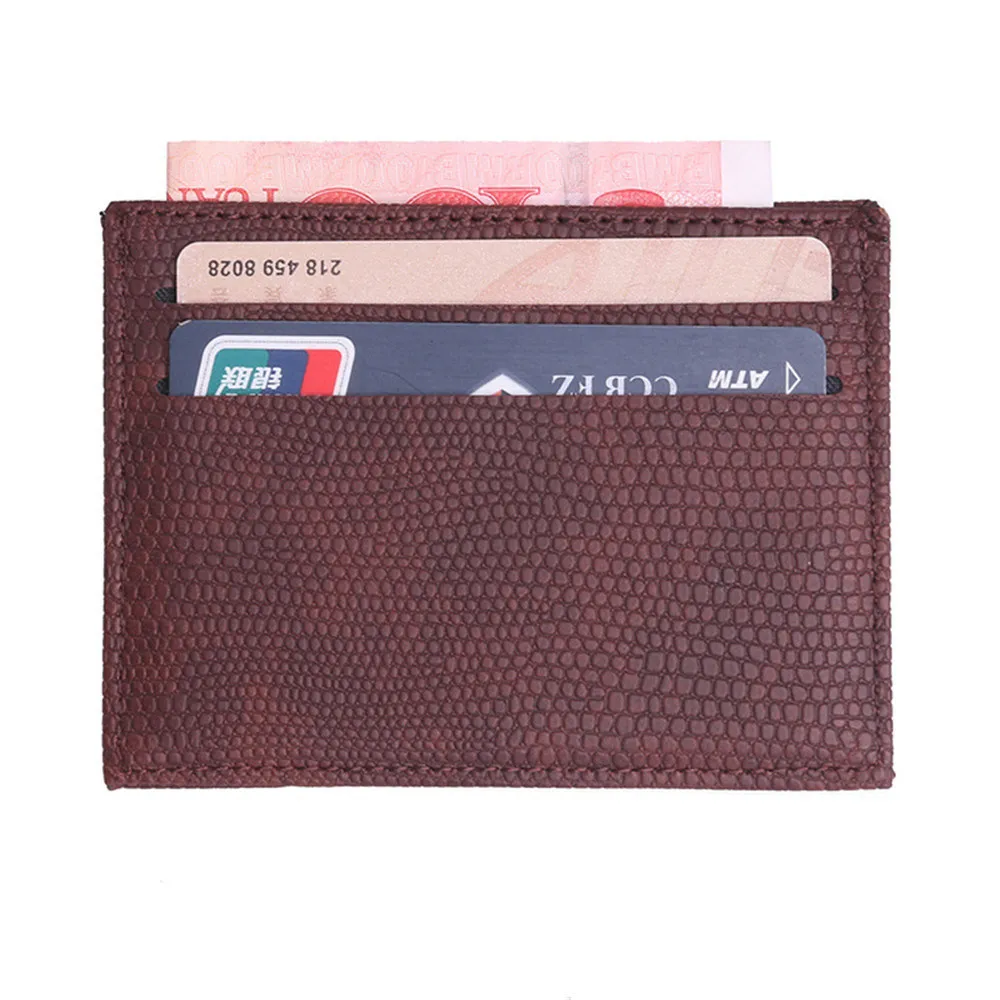 Тонкий мини держатель для карт с рисунком ящерицы кожаный банк сумка