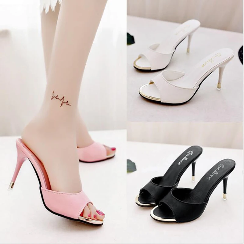 Женские туфли на высоком каблуке 8 см с заостренным носком лето 2019 | Обувь