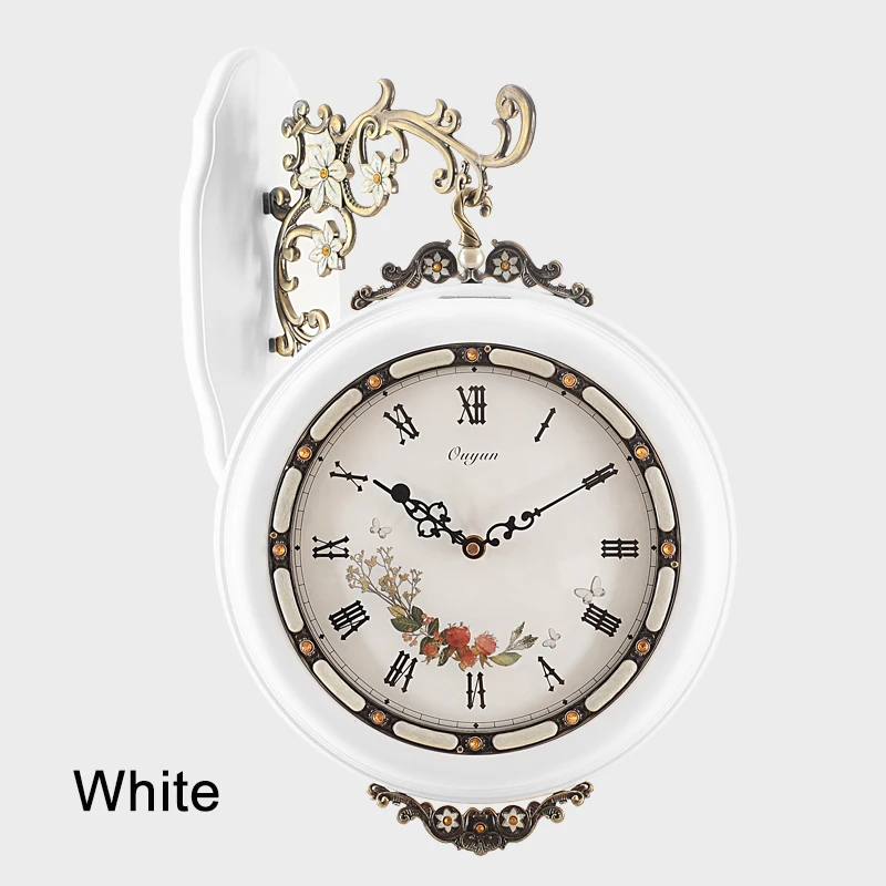 OUYUN роскошные деревянные Ретро Флип настенные часы двухсторонние большие