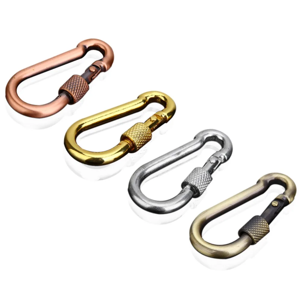 2Pcs 5x50mm Snap hook With Screw Quick safe Lock Chain Fastener Hooks Carabiner Silver/Red Bronze/Gold Repair Hiking Camping