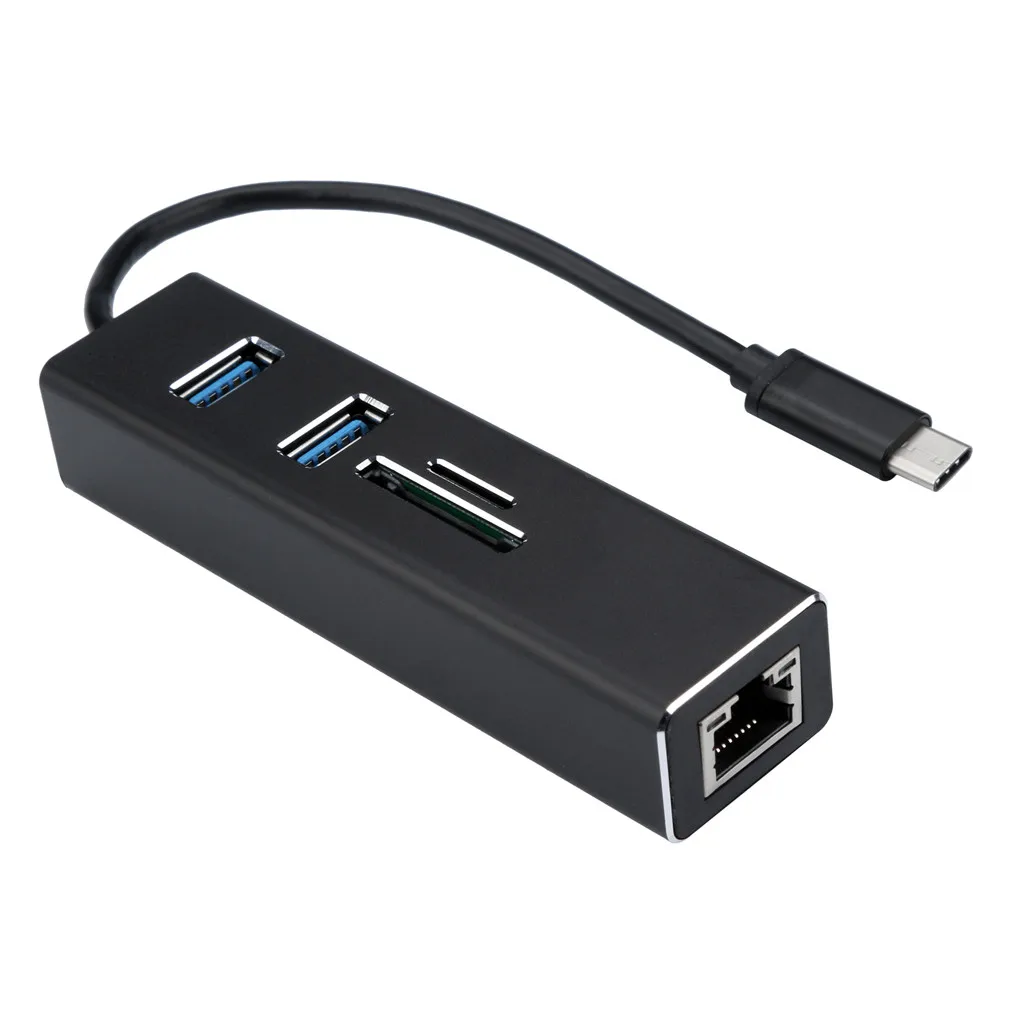 USB C 5 в 1 концентратор 3,0 type-C адаптер синхронизация данных кард-ридер RJ45 Ethernet LAN для MacBook ноутбука планшетного компьютера OTG usb-хаб