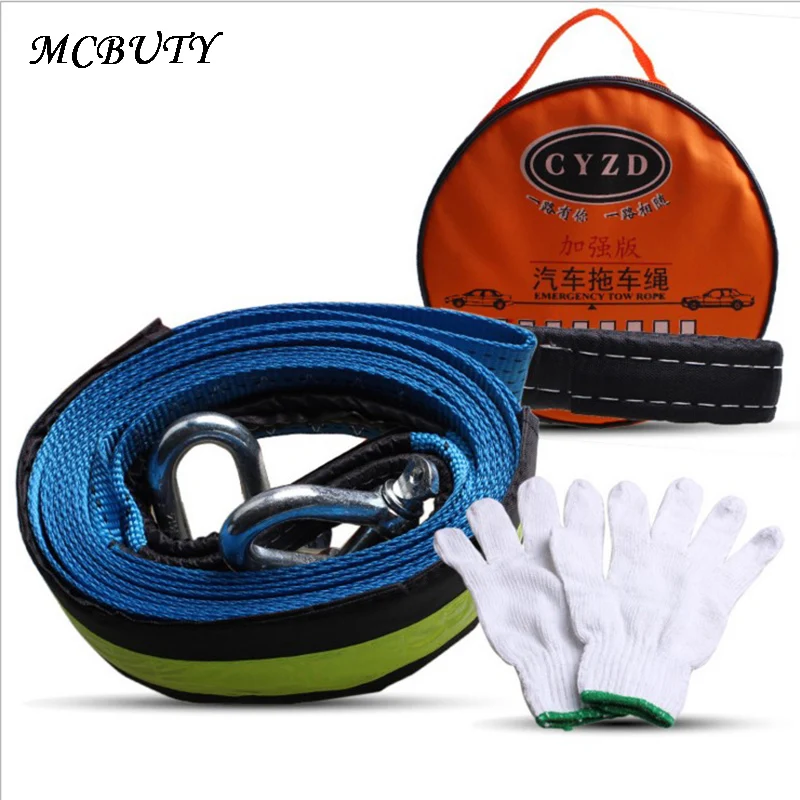 

Car Tensioning Belts 8 Ton 3 Meters 5 Metes Tow Rope Traction Hauling Rope Emergency Leash Portable Vehicle Tool