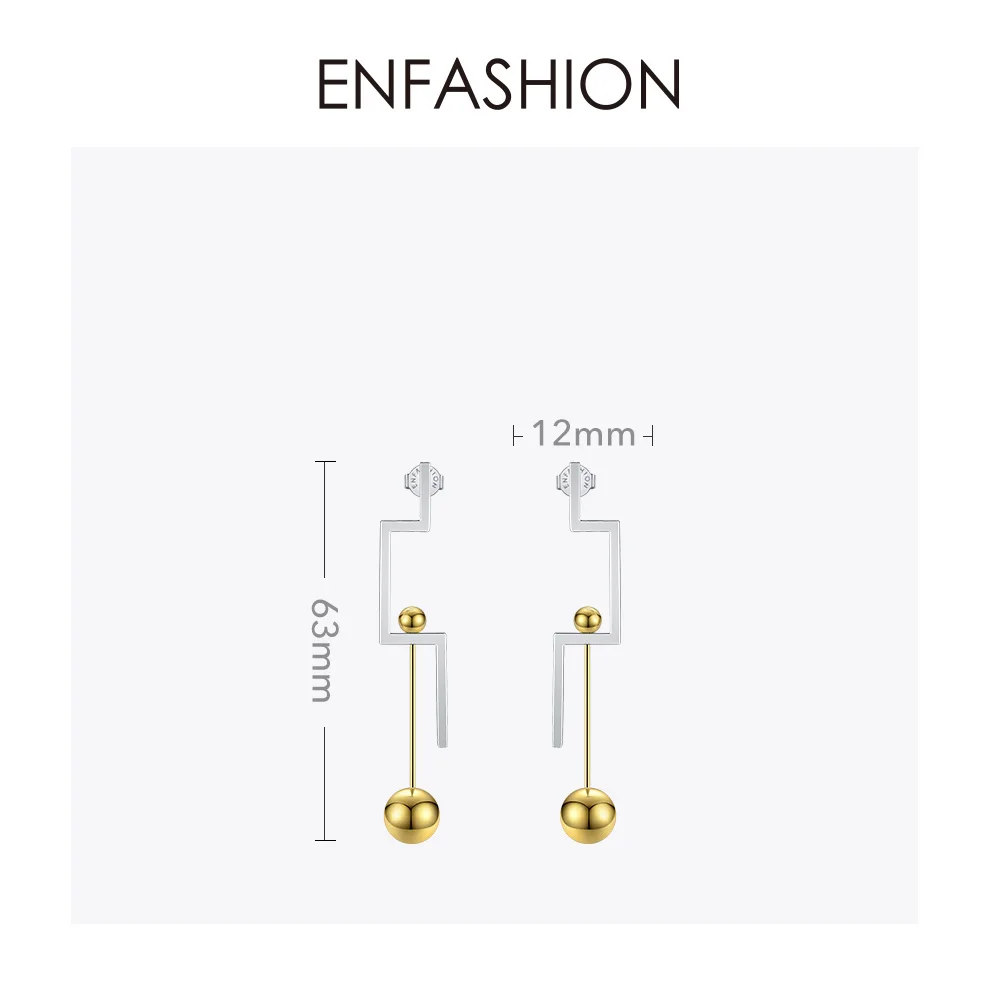 Enfashion геометрические серьги-капли для женщин контрастного цвета из нержавеющей стали длинные висячие серьги ювелирные изделия Oorbellen EB1025