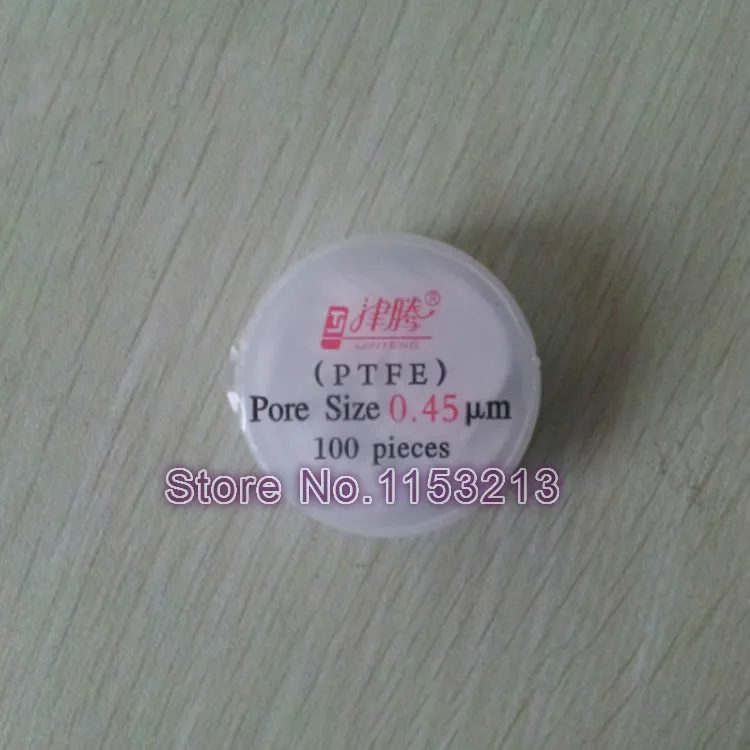 Микропористые мембраны фильтра гидрофильные PTFE 13 мм/25 мм 0.45um/0.22um PTFE микро мембранные фильтры 100 шт/pk JIN TENG бренд