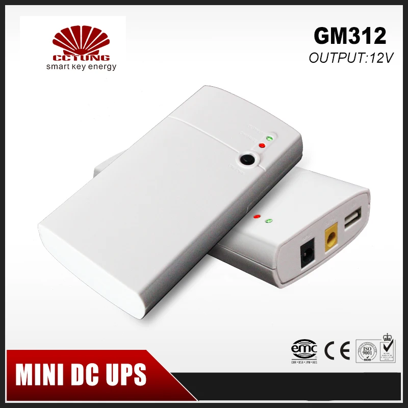 GM312 Мини Портативный UPS с 12V входом двойной 5V Выход 7.8Ah литиевая батарея для