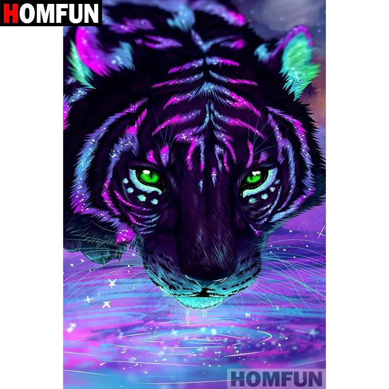 Набор для алмазной вышивки HOMFUN Звезда и Тигр картина из квадратных/круглых страз