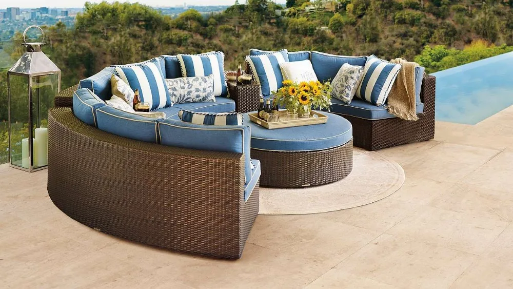 Круглая мебель из ротанга светодиодная плетеная смолы и алюминия | Мебель