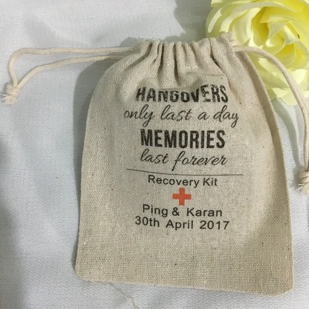 personalized Bachelorette Hangover recovery emergancy Survival Kit wedding favor gift bags bridal shower party Candy pouches | Дом и сад