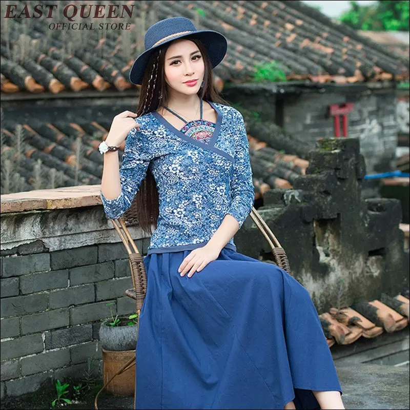 Одежда в китайском стиле топы с глубоким V образным вырезом топ рукавом три