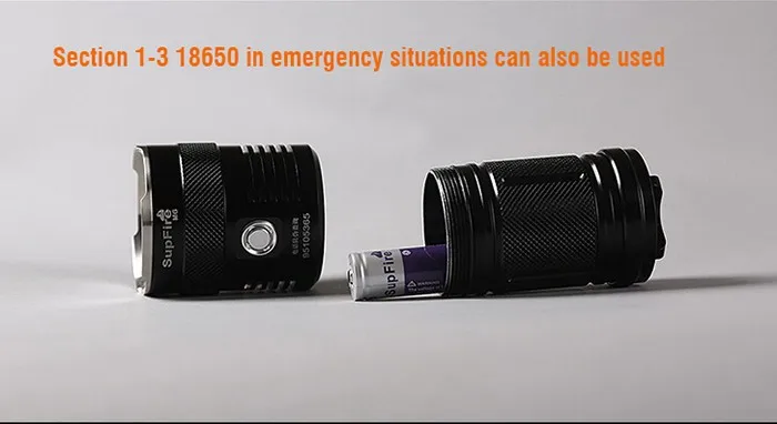 Мощный светодиодный фонарик Supfire M6 3 CREE XM-L T6 2000 люмен 30 Вт тактический фонарь с аккумулятором 4X18650