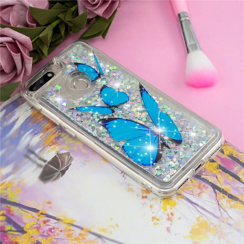 Блестящий Жидкий чехол для Huawei honor 7A Pro, чехол для Honor7A Huawei Y6 Prime, Силиконовый ТПУ мягкий чехол для телефона