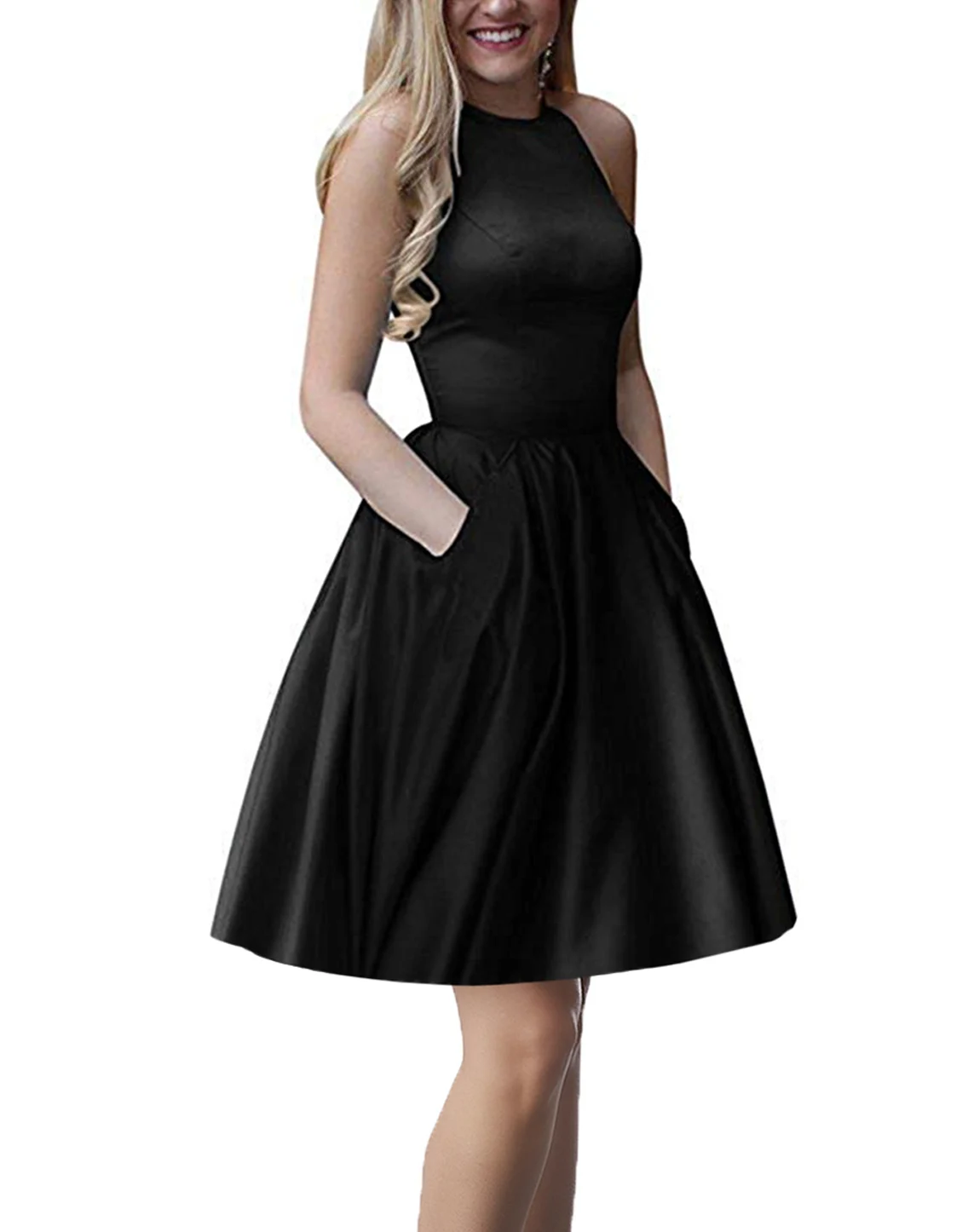 Black(no beads)short Menoqo Новое поступление сексуальные вечерние платья Vestido de Festa А-силуэт платье для выпускного Расшитое бисером карманы Robe De Soiree - Цвет: Black(no beads)short