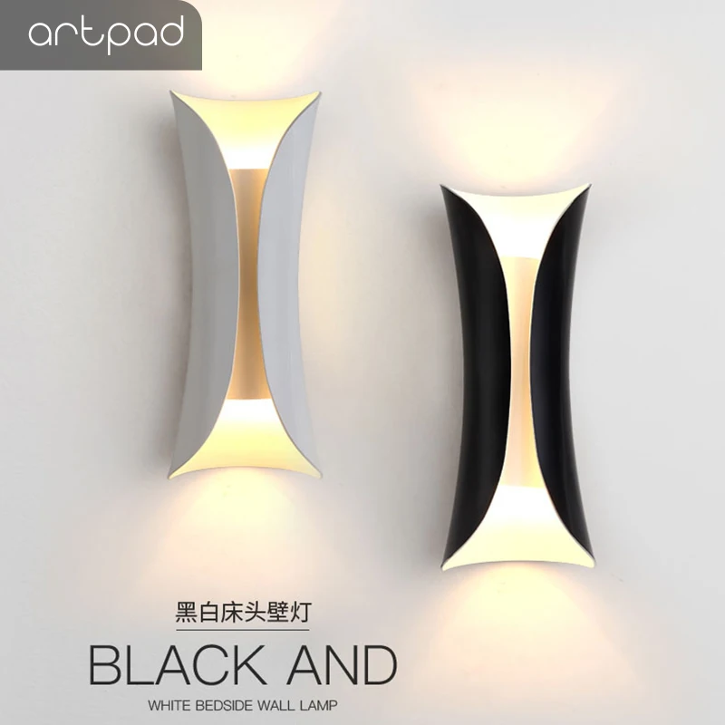 Простой настенный светильник в форме башни Гуанчжоу белый черный для помещений