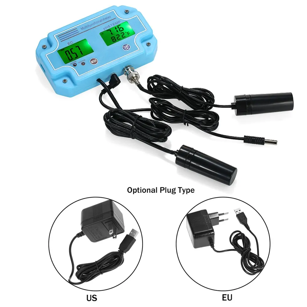 

New Digital 3 in 1 Water Quality Monitor Detector with EC Electrode pH/EC/TEMP Meter LCD Tri-Meter Multi-function Tester