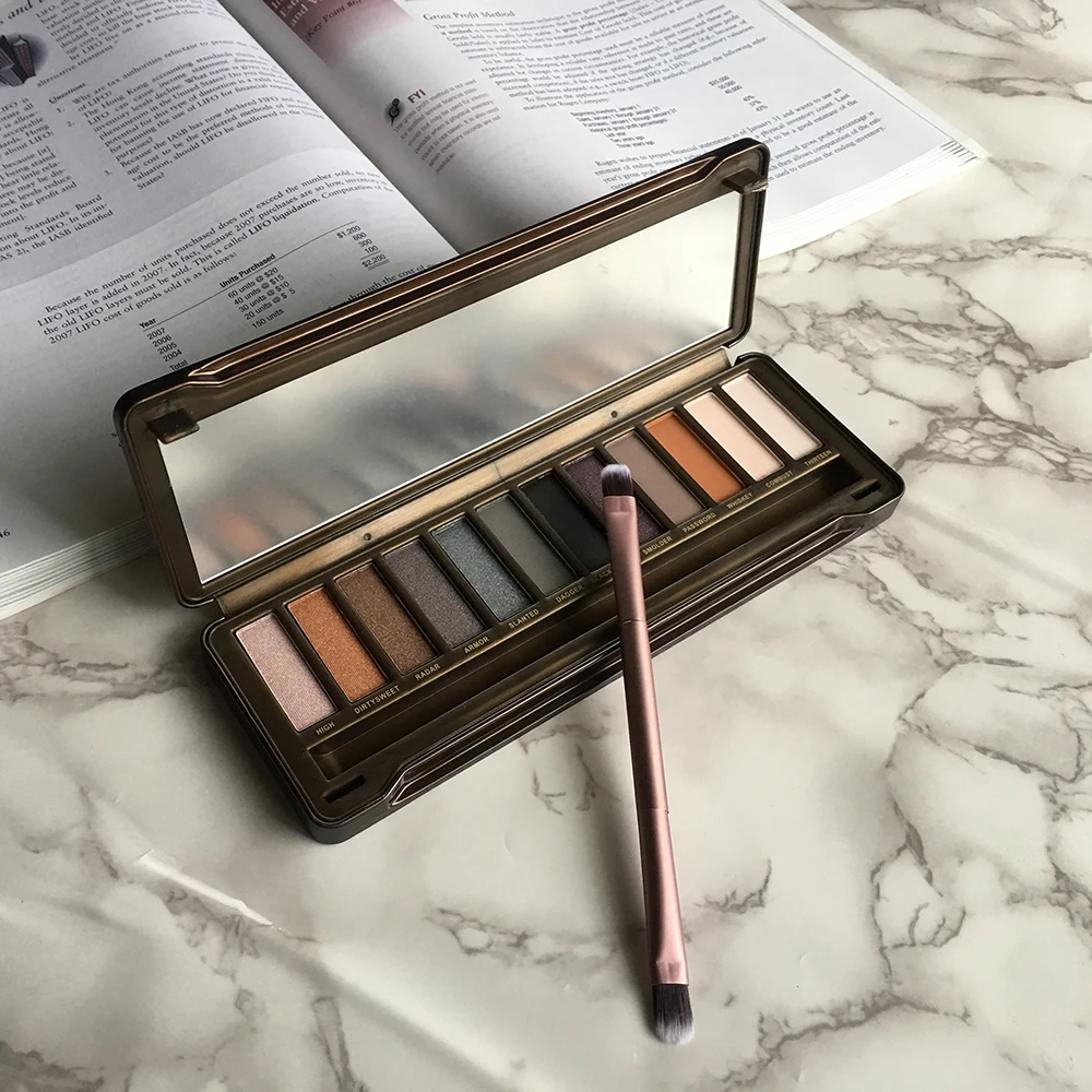 Матовые тени для век Shimmer Natural 12 цветов Тени для век прессованная пудра профессиональная палитра макияжа долговечная Палитра Косметика