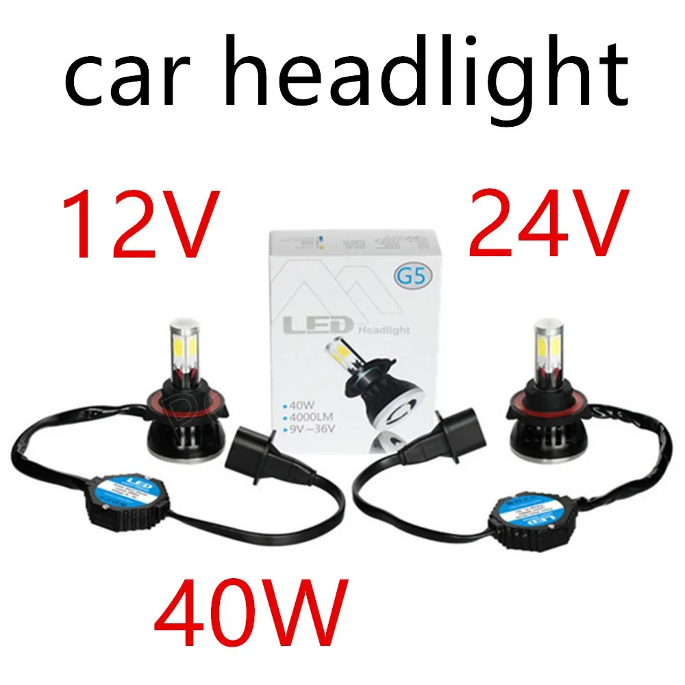 

Car Styling 9004 9007 H4 H13 Car Bulbs Led Headlight Kits Fog Lamps 6000K 12V 24V 40W best price sale 2 pieces