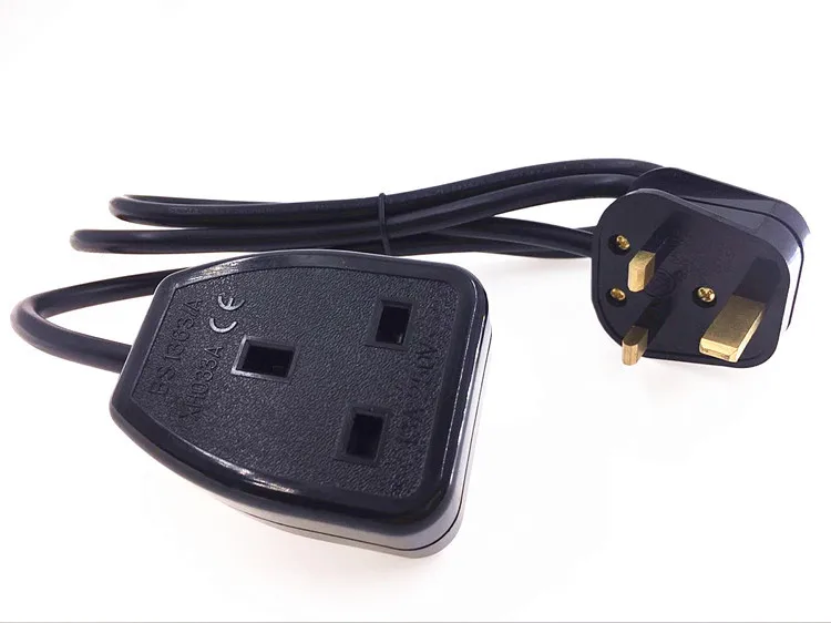 UK удлинитель IEC 3Pin штекер в гнездо адаптер питания кабель 13A|iec male plug|power cable ukadapter