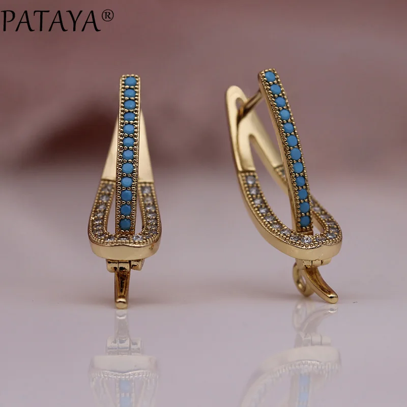 Женские длинные серьги PATAYA уникальные подвески из розового золота 585 пробы