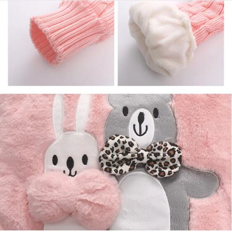 Зимнее флисовое пальто из искусственного меха для маленьких девочек праздничная