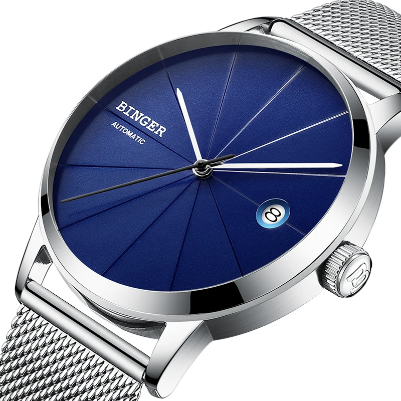 2018 Бингер мужские часы люксовый бренд автоматические механические сапфир