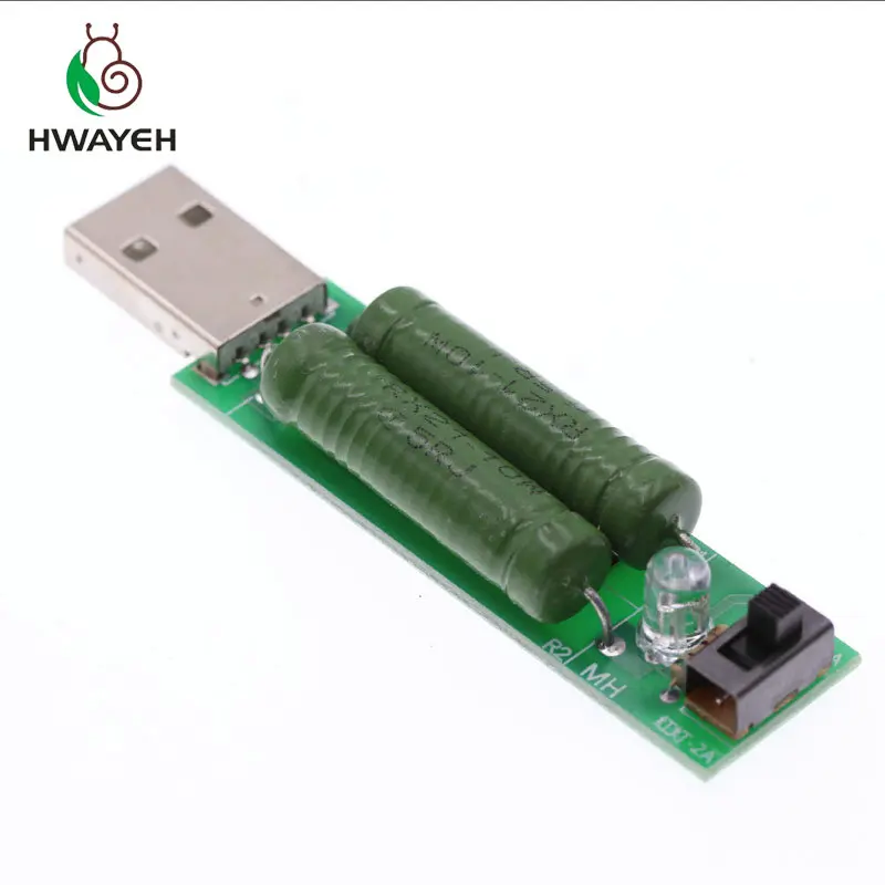 Мини разрядный резистор USB 2а/1А с переключателем 1А зеленый светодиод 2А красный