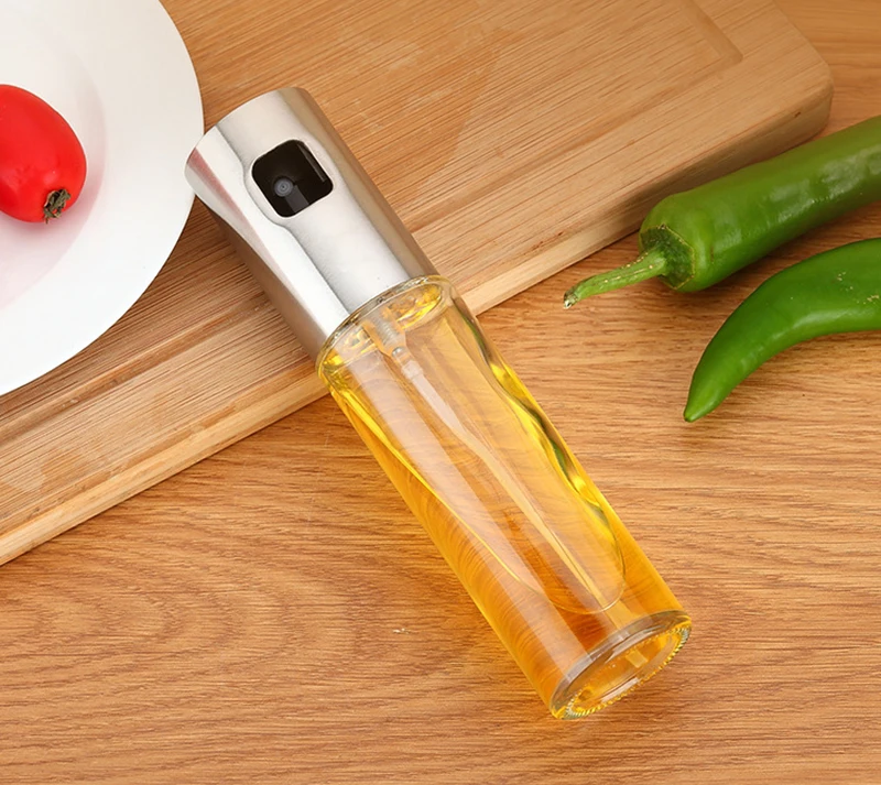 Стеклянный распылитель масла оливковый насос спрей бутылка для уксуса