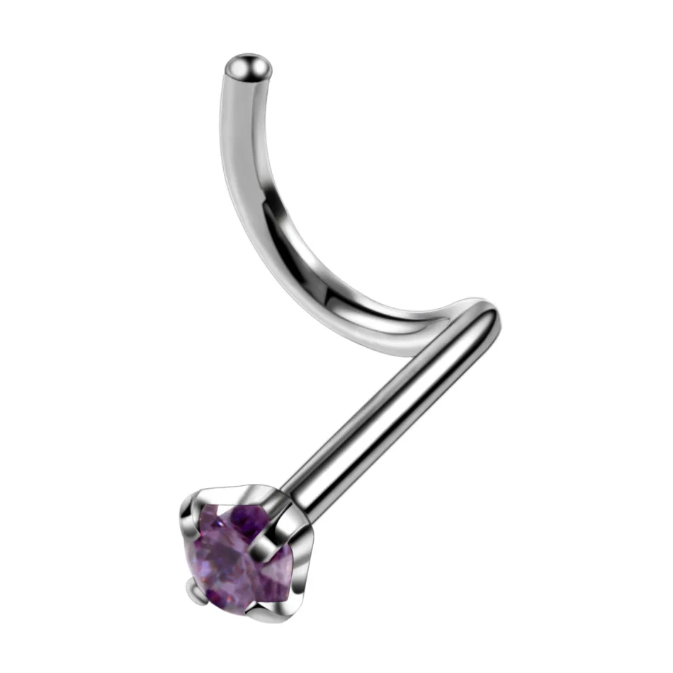 1pc Surgical Steel Zircon Nose Screw Ring Bone Stud Piercing Body Jewelry | Украшения и аксессуары