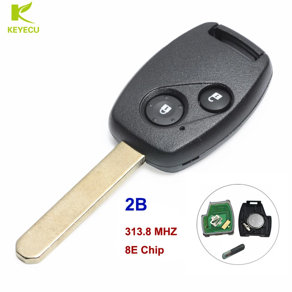 Запасной пульт дистанционного управления KEYECU с 2 кнопками 313 8 МГц 8E чип для Honda Accord