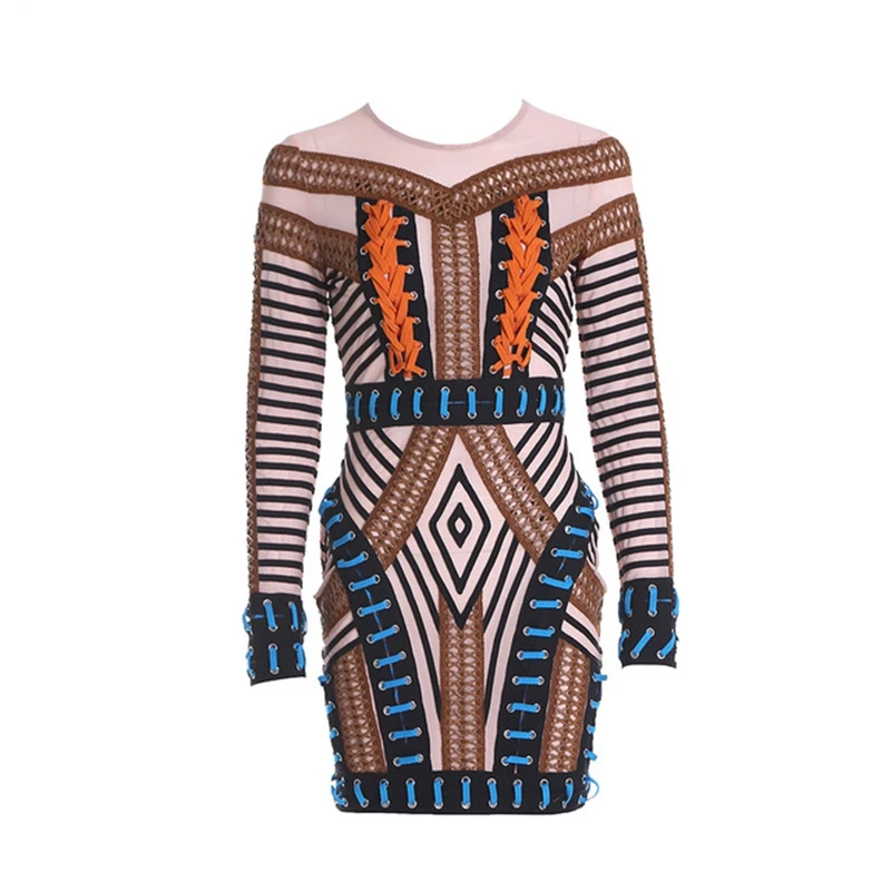 2017 модное летнее платье с круглым вырезом Сетчатое в стиле пэчворк Сексуальное