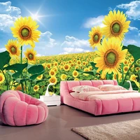 custom photo wallpaper 3d sunflowers pastoral scenery wall painting living room tv sofa backdrop wall home decor papel de parede