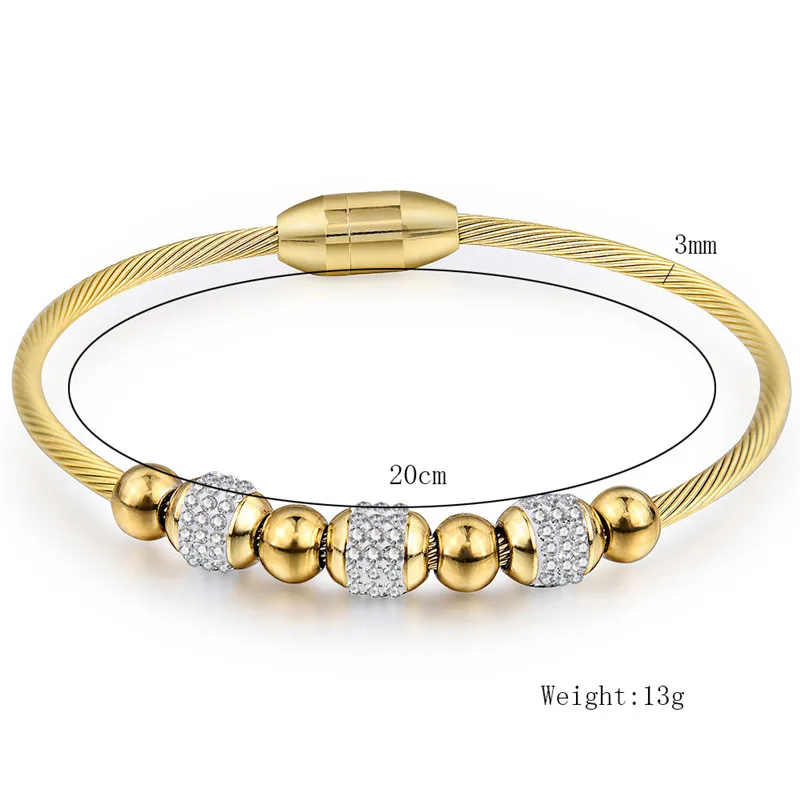 Modyle 2021 New Fashion Women Accessories Silver Color Gold Stainless Steel CZ Stone Bead Charm Bracelets for | Украшения и