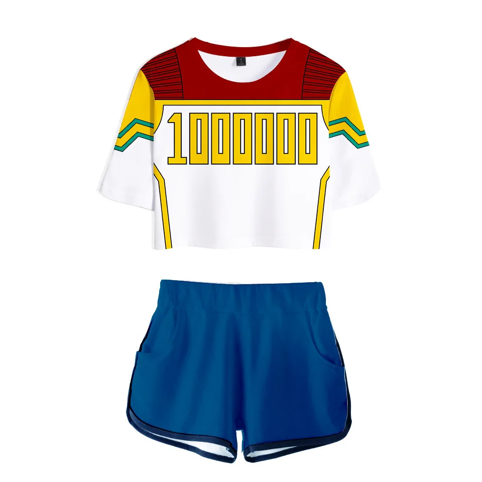 

My Hero Academia Hot Anime Cool Midriff T-Shorts Sexy Club Suit Vrouwen Summer Excellent Quality Hip-Hop Short T-Shirts Men