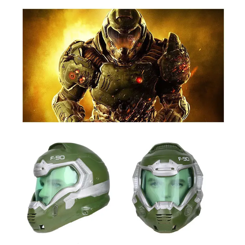 Xcoser Doom Doomguy Хэллоуин Косплэй шлем Смола Маска Костюм реквизит Броня F90 практичные