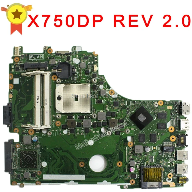 X750DP материнских плат REV: 2,0 для ASUS X550 X550DP K550D X550D K550DP Материнская плата ноутбука X750DP материнская плата X750DP материнская плата ОК
