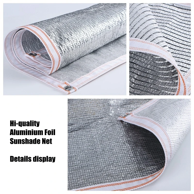 Hi-quality 99% Sunshade Rate Silvery Aluminum Foil Sunshade Net Home Balcony Succulent Plant Cover Shading Net Reflect Sun light