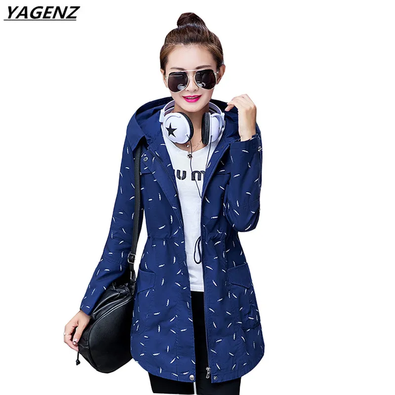 Женская ветровка с капюшоном длинным рукавом большого размера|hooded trench coat|trench coat