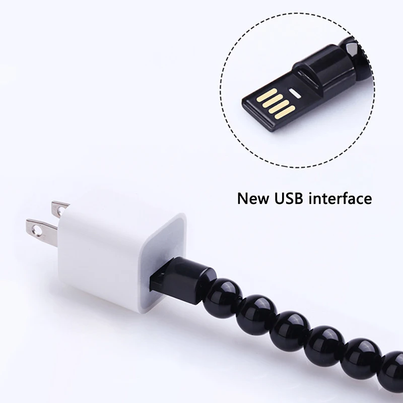 USB зарядка браслет бусины зарядный кабель Портативный телефон зарядное