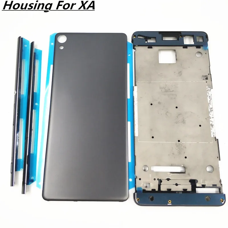 Полный корпус средняя передняя рамка Корпус для sony Xperia XA F3111 F3112 F3115+ боковой рельс полоса с боковыми кнопками+ логотип